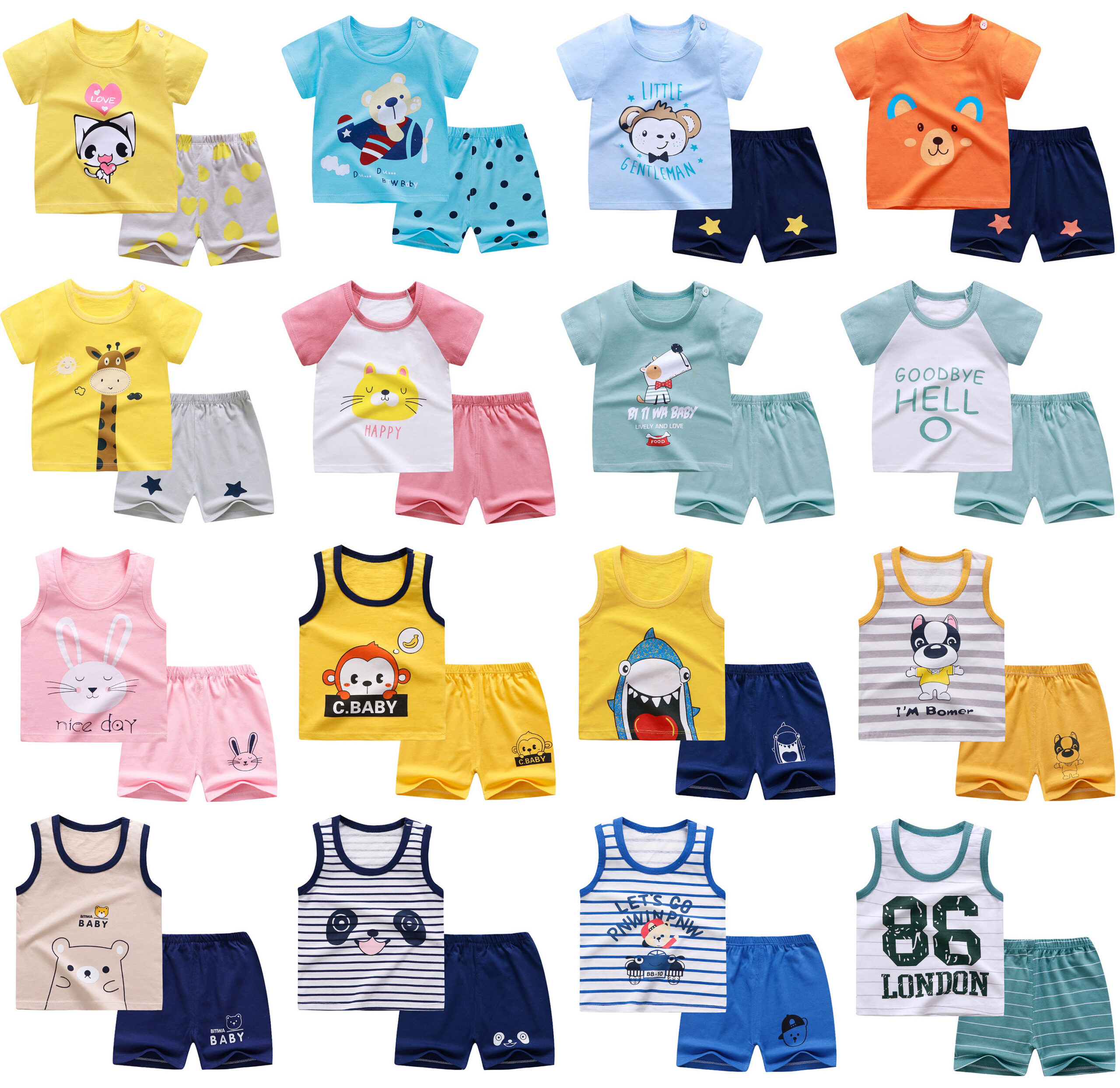 เสื้อผ้าเด็กผู้หญิงผู้ชาย ความสูง 73-130 ซม คละเเบบ